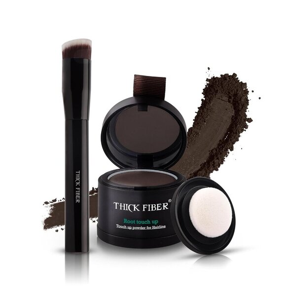 Root Touch Up Powder Hair Concealer Set Dark Brown Waterproof Sweatproof